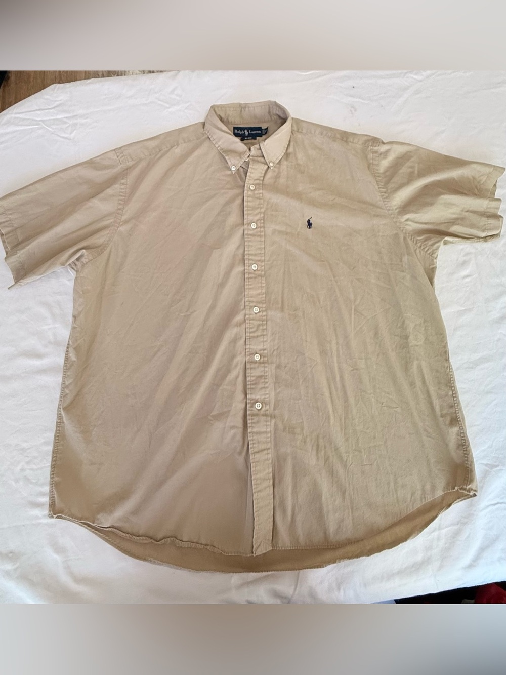 Vintage Ralph Lauren Blake Khaki Tan Button Down Shirt XXL 90s